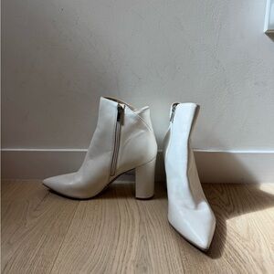 Marc Fisher White Ankle Boots